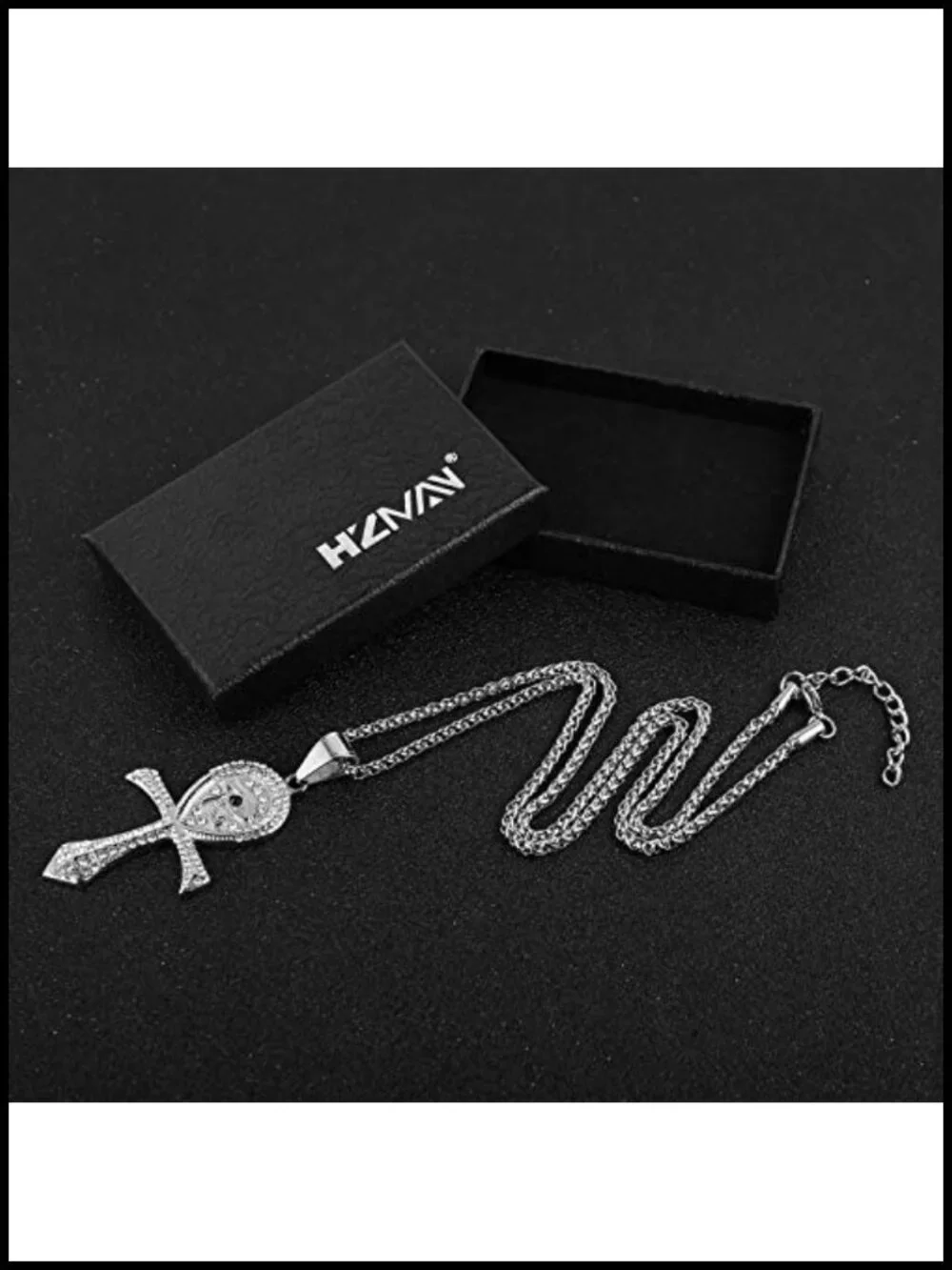 Egyptian Eye of Horus Ankh Cross Pendant Necklace Stainless Steel Religious